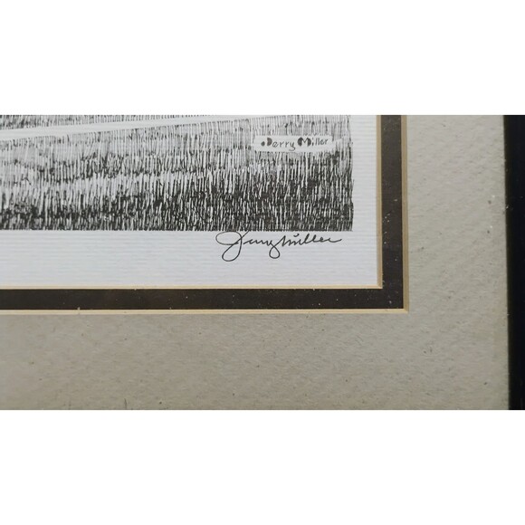 JERRY MILLER SAM HOUSTON STATE U AUSTIN HALL FRAMED MATTED & SIGNED ART PRINT - Picture 4 of 7